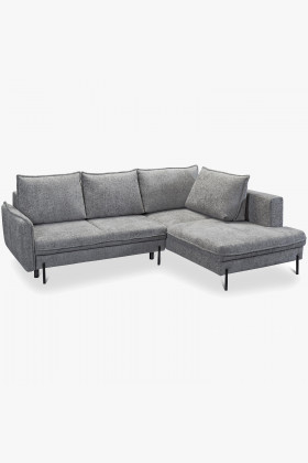 Ecksofa rechts skandinavisch mit mattschwarzen Beinen